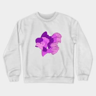 Cute Purple and Pink Oranda Goldfish Crewneck Sweatshirt